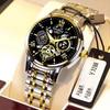 Reloj de Pulsera para Hombre Suizo Genuino Automático No Mecánico de Cuarzo Estudiante Negocios de Alta Gama Luminoso Resistente al Agua Correa de Acero