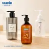 Xumin Packaging - Botella de gel de ducha transparente de 300 ml, botella de champú, botella de prensa PET de gran capacidad de 500 ml, botella de loción
