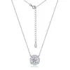 Collar octagonal de moissanita de plata de ley S925 para mujer, colgante cuadrado vintage, cadena de clavícula de lujo ligero de moda, venta al por mayor de fábrica