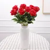 Flor Artificial Rosa Cruzada Decoração de Casamento Rosa Única de Seda Flor Artificial Rosa de Alto Padrão Aparência Realista Atacado do Fabricante