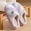 Pantuflas de Algodón para Mujer en Otoño e Invierno Nuevas Cálidas Antideslizantes Zapatos de Confinamiento Lindo Moño Hogar Interior Invierno Zapatos de Algodón