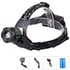Lanterna de Cabeça LED Luz Forte Longo Alcance Carregável Outdoor Zoom à Prova d'Água Carregamento Estilo Camping Lanterna de Cabeça Luz Forte Atacado