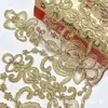 29cm de Largura Transfronteiriço Malha de Organza Inferior Bordada com Ouro Bordado Acessórios de Vestuário Renda Headdress Artesanal Decoração de Véu