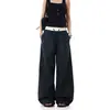 Calça Casual Relaxada Xadrez Estilo Americano para Mulheres, Nova de Verão Vintage Fluida Emagrecedora Perna Larga Esportiva Tendência