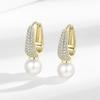 2024 Nova Chegada Trendy Light Luxo Estilo Francês Brincos de Pérolas Feminino Celebridade da Internet Estilo Chanel Elegante Micro-incrustado Zircônio Fivela de Orelha Joia de Orelha