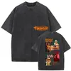 Camiseta Vintage Lavada Nsqk Aoou Piensa en Mí Nuevo Álbum 2025 para Hombre Hip-Hop Gótico