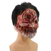 Máscara de rosto podre de terror de Halloween máscara de mutante zumbi adereços de câmara de casa assombrada sangrenta capacete de cabeça de zumbi