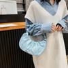 Bolso de mano dorado de bolsillo Xiao Rui 2021 nuevo bolso baguette casual bolso de axila bolso nube textura plisada bandolera de hombro