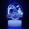 Luz Nocturna 3D de Halloween Visión Estéreo Colorida Control Remoto USB Enchufe Lámpara de Mesa Acrílica Lámpara de Ambiente de Calavera