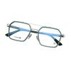 Armazones de Titanio Puro para Gafas de Hombre, Mismo Estilo que William Chan, Personalidad Retro Marco Grande con Doble Varilla y Bordes Anchos, Adecuado para Miopía Alta, Unisex