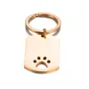 Acero inoxidable espejo hueco garra de perro mascota marca militar llavero al por mayor tendencia transfronteriza metal colgante de llave