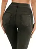 Calça Fitness Jeans Imitado, Cintura Alta, Alta Elasticidade, Controle de Barriga, Levanta Bumbum, Calça Legging Skinny, Mais Vendido na Amazon, Tamanho Grande, Dropshipping de Comércio Exterior
