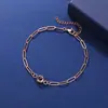 Bestseller transfronterizo: Pulsera de clip de papel nueva de acero inoxidable, moderna y versátil, personalizada y hecha a medida, con un toque de lujo ligero y de alta gama