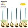 Cuchara Portuguesa de Acero Inoxidable 410 Transfronteriza Cuchara Estilo Occidental Cuchara de Sopa Doméstica Cuchara de Cabeza Redonda Cuchara de Mango Largo 6 Piezas