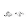 Aretes de Serpiente Completamente Diamantados de Titanio F136 con Incrustaciones de Circonita, Joyería para Piercings Corporales de Aleación de Titanio G23, Tachuelas para Cartílago de la Oreja