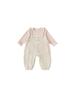Bong Seleccionado Nuevo Traje Infantil Lunares Tirantes Color Sólido Manga Larga Camisa Base Dos Piezas Vestido de Primavera Pastoral para Niñas