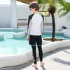 Roupa de Banho Infantil Transfronteiriça para Crianças Maiores, Conservadora com Manga Longa e Calça Longa, Proteção Solar Esportiva para Jovens, Roupa de Mergulho Surfe, Rash Guard