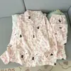Conjunto de Pijama de Algodón Nube Otoño 2026 Manga Larga Pantalón Largo Cuello de Muñeco de Dibujos Animados Ropa de Casa (Sin Almohadillas para Sujetador)