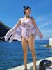 2025 Corea del Sur ins Serie de Entrada de Carreras Rápidas Corazón Arcoíris Horquilla con Almohadilla en el Pecho Traje de Baño de Carreras Natación Femenina