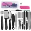 Juego de 8 piezas de lima de acero inoxidable de fábrica para pies para eliminar callosidades de piel muerta, cuchillo para raspar pies, plato para frotar pies, herramienta de pedicura
