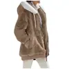 Venta Caliente Transfronteriza de Amazon Estilo Europeo y Americano Otoño e Invierno 2025 Chaqueta Cálida con Capucha y Bolsillo con Cremallera de Felpa Suelta de Manga Larga para Mujer