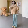 Nueva Camisa Estilo Coreano Suelta Babydoll para Mujeres Embarazadas, Top de Maternidad de Longitud Media, Primavera 2026
