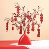 Vaso Cerâmico Frutas Vermelhas Estilo Chinês Festivo para Casamento Decoração de Flores para Casamento Enfeites de Mesa para Casa Nova Entrada