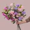 Atrapasueños de primavera, flores artificiales lilas, plantas verdes, venta al por mayor, decoración de bodas, manualidades, estilo Ins, fabricante
