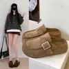 Mocasines de Peluche con Hebilla Retro de Invierno 2026, Pantuflas de Algodón para Mujer, Cómodos para Usar al Aire Libre, Suela Gruesa, Fáciles de Poner, Pantuflas Calientes
