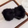 Grampo de Cabelo Elegante com Laço de Pelúcia para Mulheres 2025 Novo Grampo de Cabelo de Alta Qualidade Presilha para Rabo de Cavalo Presilha para Coque na Parte de Trás da Cabeça