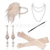 Traje de Joyería de Plumas de los años 20 Larga Boquilla de Tabaco Diadema de Plumas para el Cabello Diadema para Fiesta de Despedida de Soltera Banquete Actuación