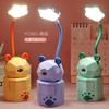 Desenho animado fofo mangueira de estimação alunos leem e aprendem proteção para os olhos pequena luminária de mesa carregamento USB itens criativos armazenamento luz noturna