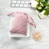 Bolsa de Almacenamiento de Franela a Cuadros con Cordón para Joyería y Cosméticos, Bolsa de Cordón Personalizada Certificada Ecológica