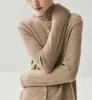 Cardigan de Tricô Macio de Cashmere para Bebê com Uso Dupla Face Frontal e Traseira Outwear Feminino Gola Alta Suéter Solto para Usar por Baixo