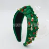 Tiara de Natal Europeia e Americana Transfronteiriça com Enfeites de Tecido de Coroa Alta, Acessório de Feriado, Amarrada, Tiara de Luxo de Alta Qualidade para Mulheres