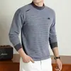 Nueva Sudadera con Capucha de Manga Larga para Hombre Otoño Jersey de Cuello Redondo Top Capa Base de Moda Camiseta de Manga Larga para Hombre