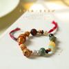 Novo Estilo Chinês Duobao Duofu Bodhi Pulseira de Mão Estilo Mori Literário Caroço de Oliva Fulu Cabaça Espinho Pulseira de Círculo Único para Mulheres