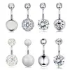 Clavo de Acero Inoxidable para Ombligo Transfronterizo Set de 8 Piezas Plateado Anillo de Ombligo Corto de Zircón Bola de Arcilla Suave Joyería Versátil para Piercing
