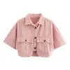 Ins transfronterizo estilo europeo y americano 2026 nueva moda elegante ropa de mujer al por mayor doble bolsillo camisa de mezclilla de manga corta para ir al trabajo