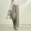 Pantalones de Pierna Ancha para Mujer Zhengzhou Moda Retro Estilo Old Money Patchwork Pantalones Casuales para Mujer Primavera Nuevo Retro Sueltos Versátiles