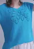 Verano Acetato Algodón Algodón Puro Tencel Algodón Hecho a Mano Crochet Chal Tejido Manga Corta Seda de Mora Aguja de Palo Bola de Lana Cúrcuma