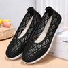 Sapatos de pano antigos de Pequim, novos sapatos de mãe de verão de meia-idade, antiderrapantes, sola macia, sapatos de malha de vovó, sapatos de malha respirável para idosos