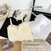 Top Camisola de Encaje Hermoso Espalda Talla Grande para Mujer, Ropa Exterior, Cuello en V, Bandeau, Ropa Interior con Almohadillas en el Pecho, Top Interior de Longitud Media, Moderno