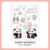 Pegatinas infantiles de dibujos animados, lindo panda, pegatinas impermeables para estudiantes de primaria, decoración de diario DIY, material de patrones, pegatinas para vasos de agua
