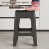 Mesa e cadeiras de sala de jantar e estar multifuncionais transfronteiriças para casa, banquinho de plástico, banquinho de placa moderno, banquinho de couro empilhável para adultos, atacado