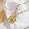Elementos Geométricos Colar da Lua Estilo Ins Europeu e Americano Corrente para Clavícula de Aço Titânio Colar com Pingente Banhado a Ouro 18K de Aço Inoxidável Atacado