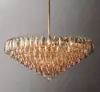 Candelabro de Cristal Estilo Americano de Lujo Ligero para Sala de Estar, Villa Dúplex, Nuevo Diseño Creativo Estilo Hong Kong para Comedor, Dormitorio, Hotel y Iluminación de Alojamiento