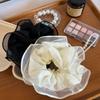 Corea del Sur Dongdaemun Temperamento Volantes Hilo Ligero Anillo para el Cabello Anillo para el Cabello Intestino Grueso Malla de Sentido Avanzado Top Bolas de Flores Cuerda para el Cabello