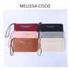 Cartera de Mujer Ultradelgada Color Sólido Multifuncional Larga Portátil Correa de Muñeca Extendida Bolsa para Teléfono Móvil