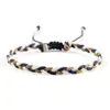 Comércio Exterior Transfronteiriço Joias Corda de Cera Trançada Pulseira de Mão Brinquedo Pulseira Trançada de Três Fios Colorida Cruzada Conjunto Ajustável para Casal